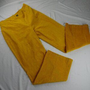 TopShop Women Wide Leg Mustard Yellow Corduroy Pants Size 8